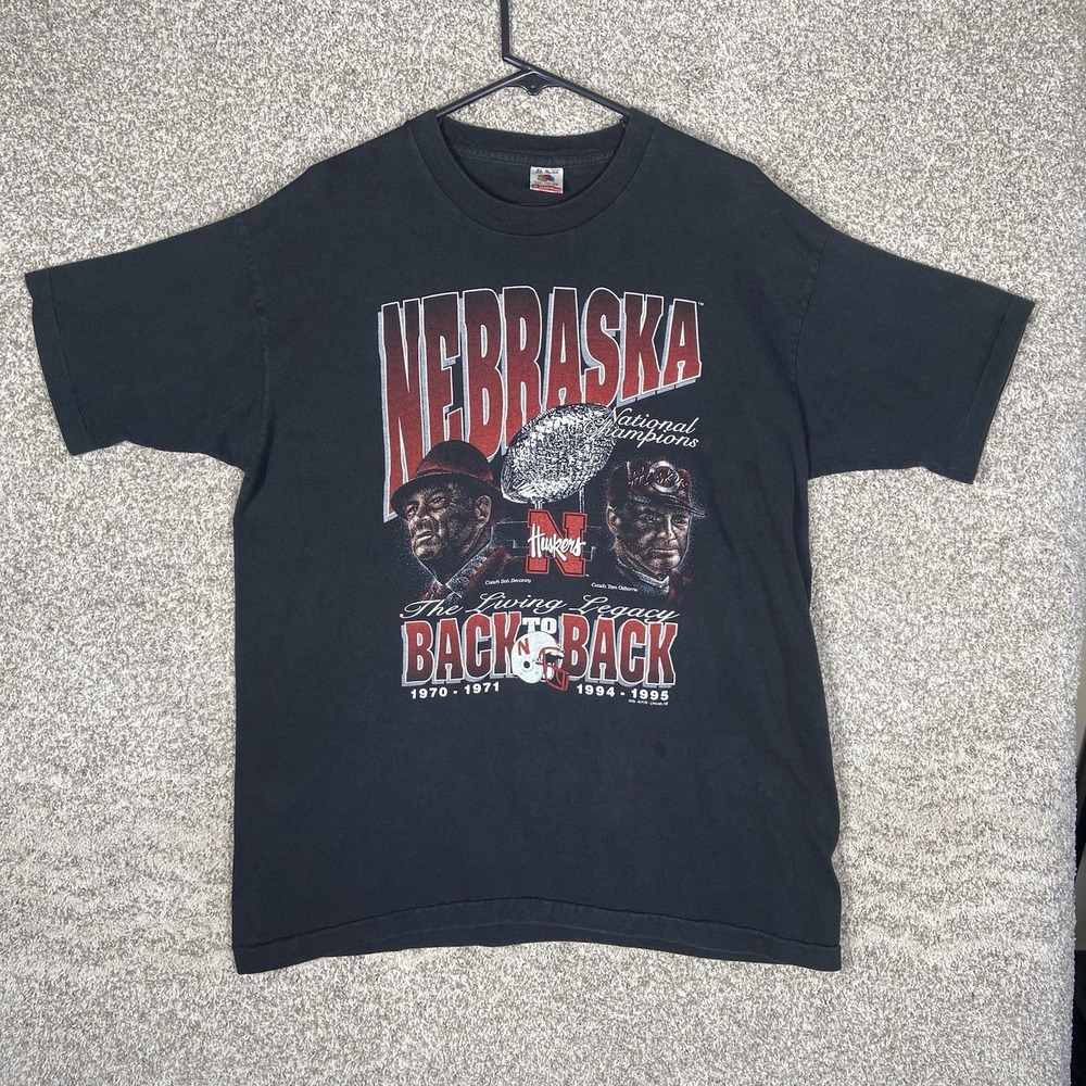 Vintage 1996 Nebraska Huskers T-Shirt Mens XL Back to Back Single Stitched - Picture 1 of 7